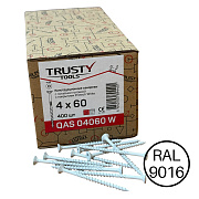 Фасадные саморезы QAS 4х60 белые (400 шт)